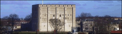 Norwich Castle seen from Norwich Union buildings on Westlegate